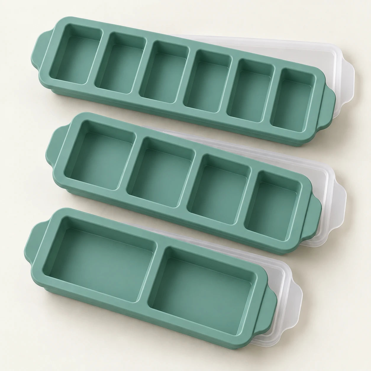 The Everyday Set in Eucalyptus: 3 trays with fitted lids