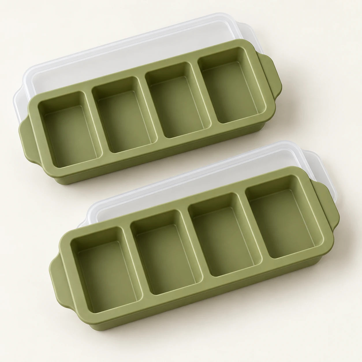 The Starter in Olive: 2 trays with fitted lids