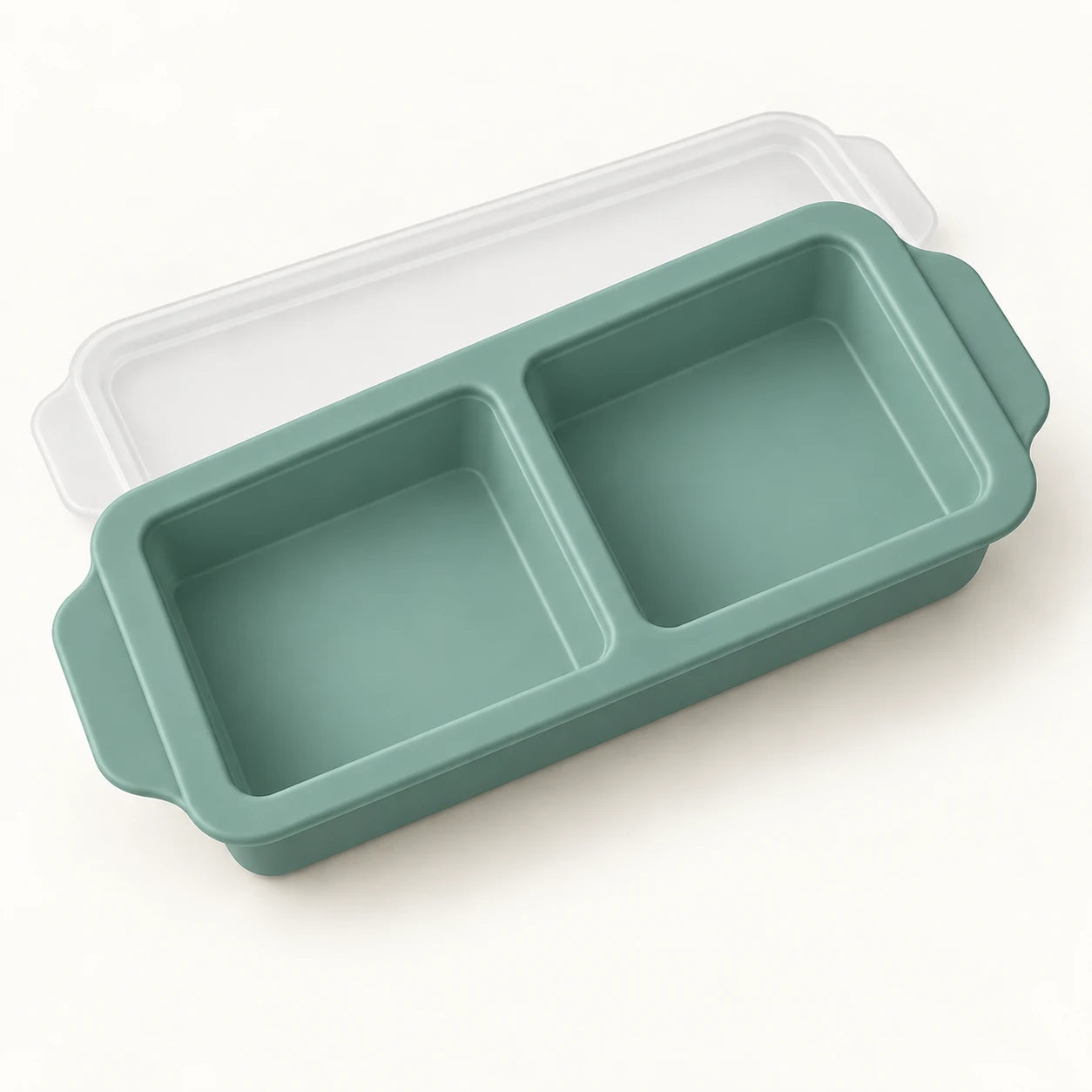 Eucalyptus silicone tray with 2 compartments